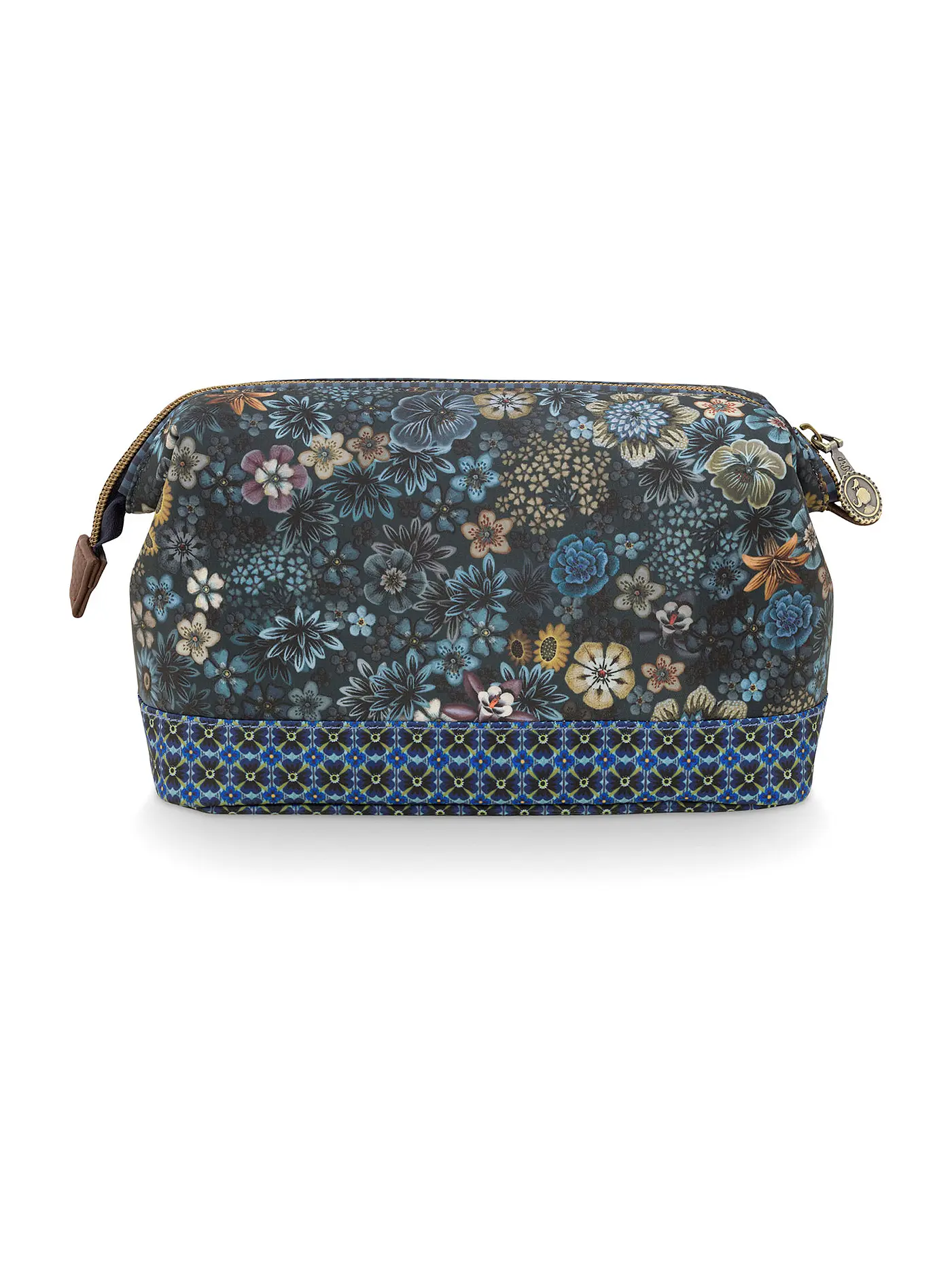 PIP STUDIO | Kosmetiktasche TUTTI I FIORI 22,5x9x15cm Medium Green | dunkelblau